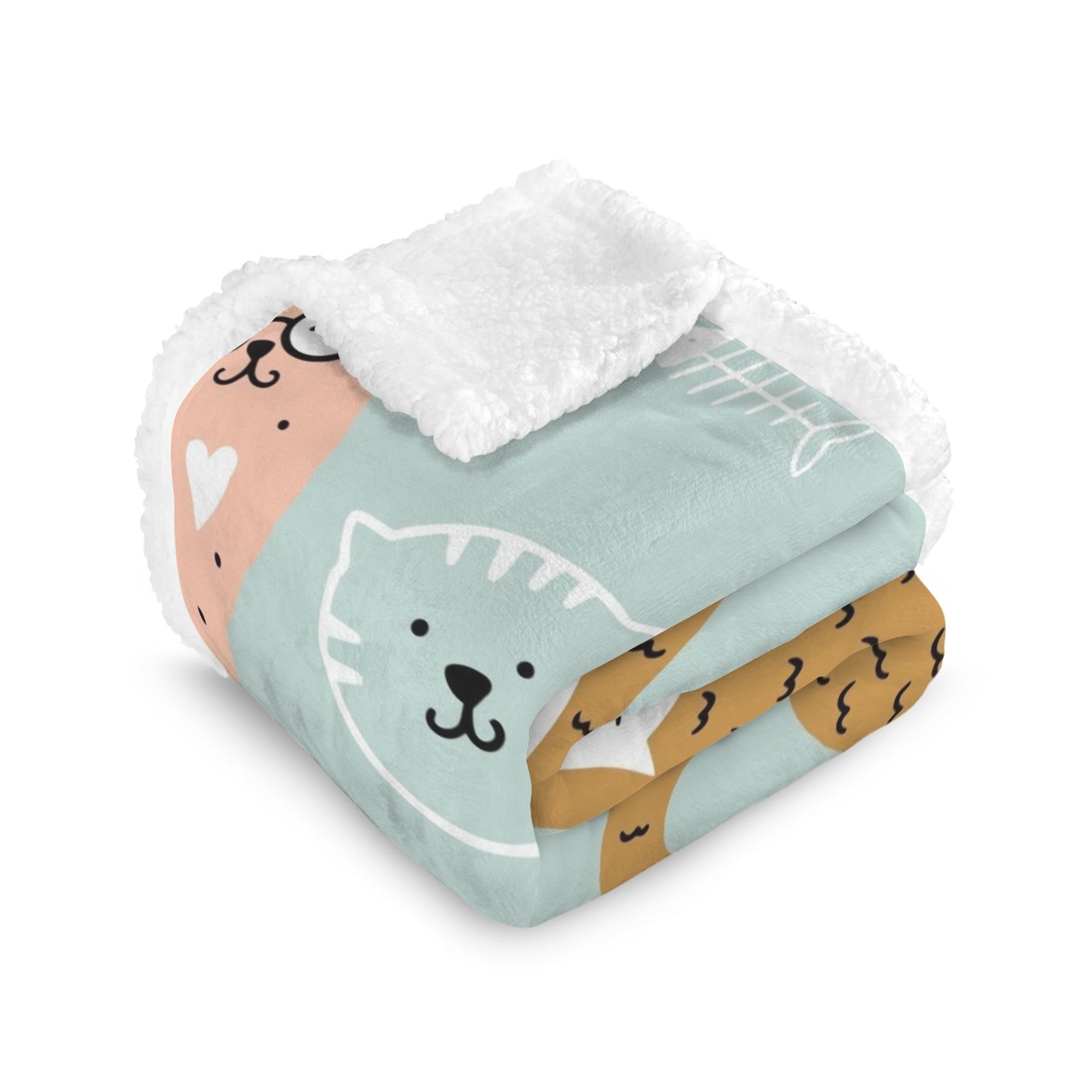 Cat Stretch - Double-Layer Fleece Blanket 51"x59"