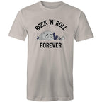 Rock And Roll Forever - Mens T-Shirt Light Grey Mens T-shirt Music Printed In Australia