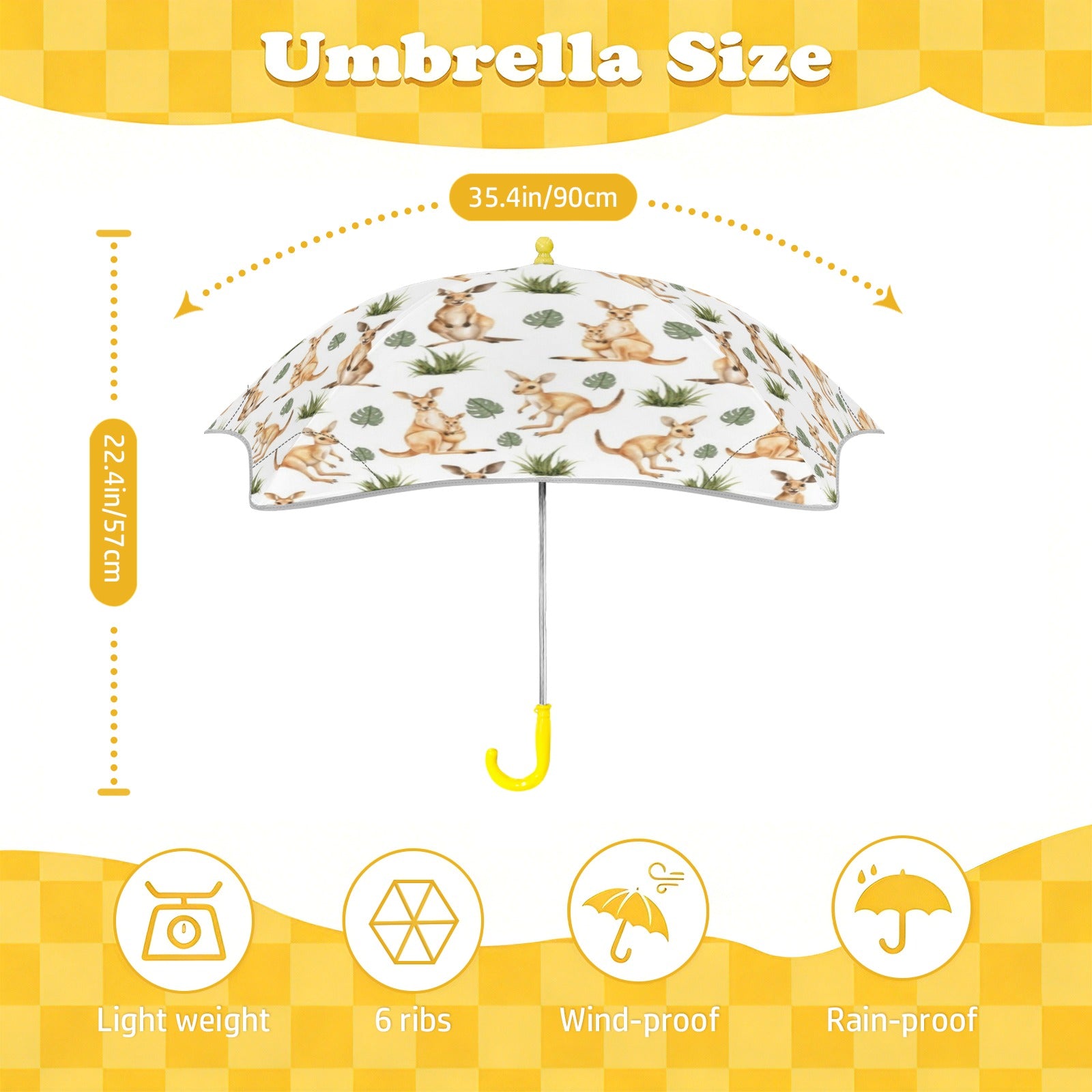 Kangaroos Kids Safe Round Corner Umbrella Kids Safe Round Corner Umbrella animal Printed Offshore