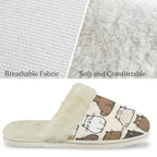 Lots Of Cats Men's Fur Trim Thick-Sole Indoor Slippers Men's Fur Trimmed Slippers animal Printed Offshore