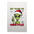 Just Waiting For Christmas - AS Colour Tea Towel White One Size Christmas Tea Towel Christmas Printed In Australia