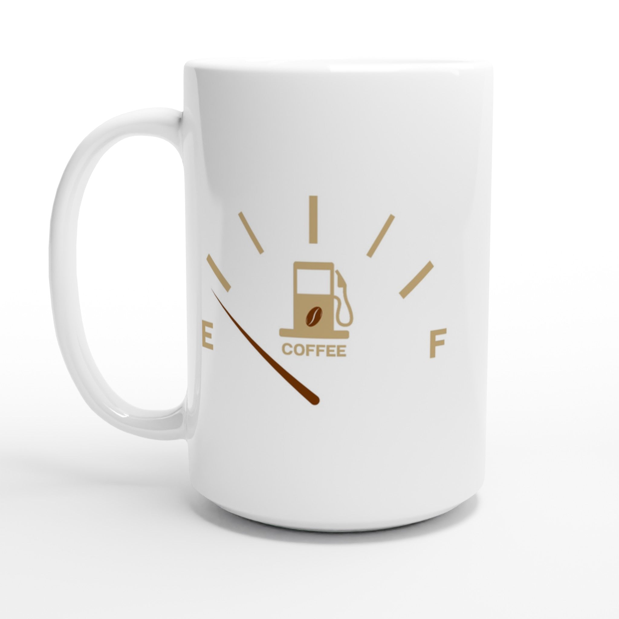Coffee Fuel Gauge - White 15oz Ceramic Mug Default Title 15oz Mug Coffee Globally Fulfilled