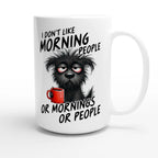 I Don't Like Morning People, Dog - White 15oz Ceramic Mug 15oz Mug animal Globally Fulfilled