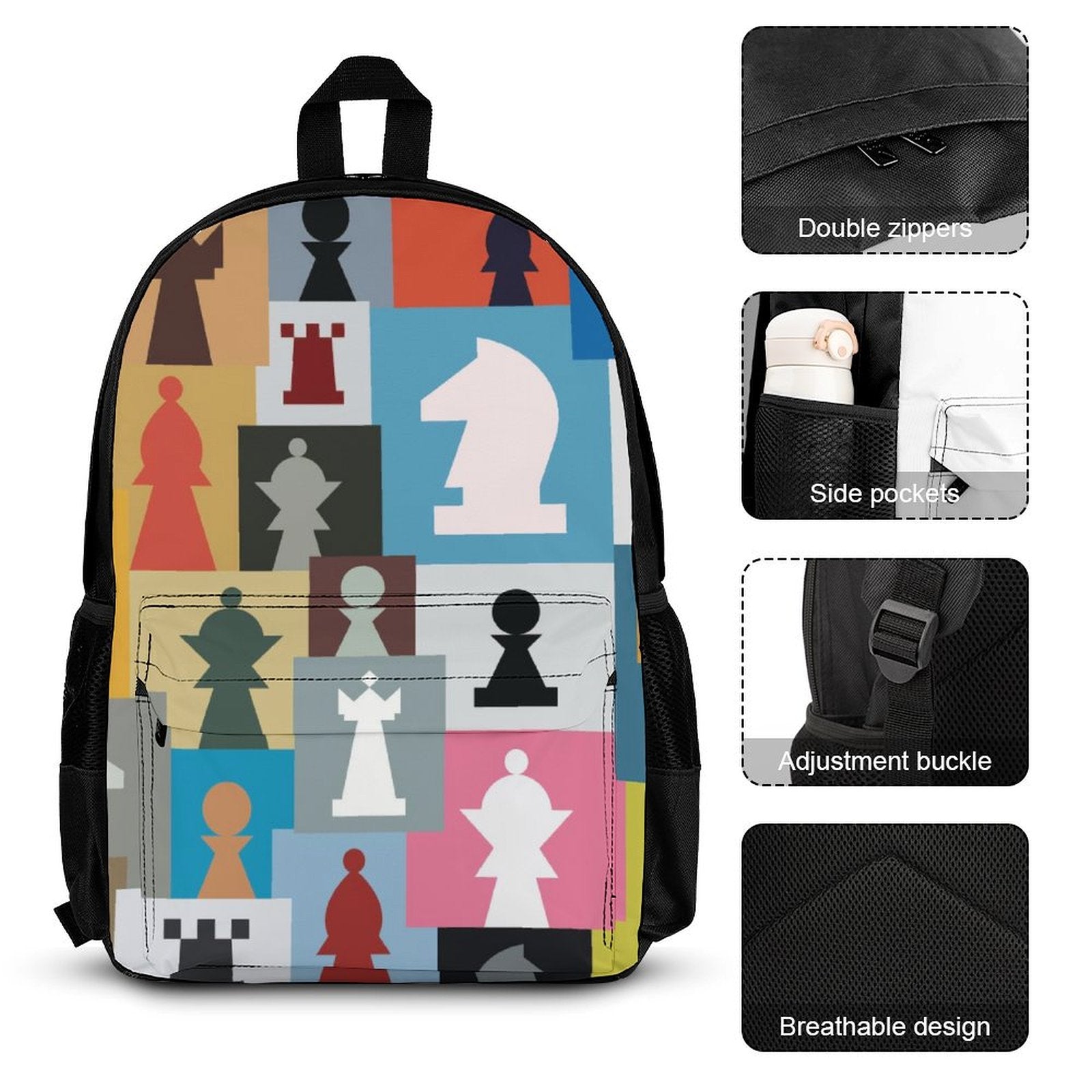 Colourful Chess - Three Piece Backpack Set