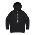 Our Solar System - Womens Hoodie Black Womens Hoodie Printed In Australia Space