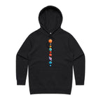 Our Solar System - Womens Hoodie Black Womens Hoodie Printed In Australia Space