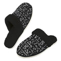 Mathematics Men's Fur Trim Thick-Sole Indoor Slippers 2XL Men's Fur Trimmed Slippers Maths Printed Offshore