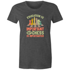 Chess And Education - Womens T-shirt Asphalt Marle Womens T-shirt Chess Games Printed In Australia