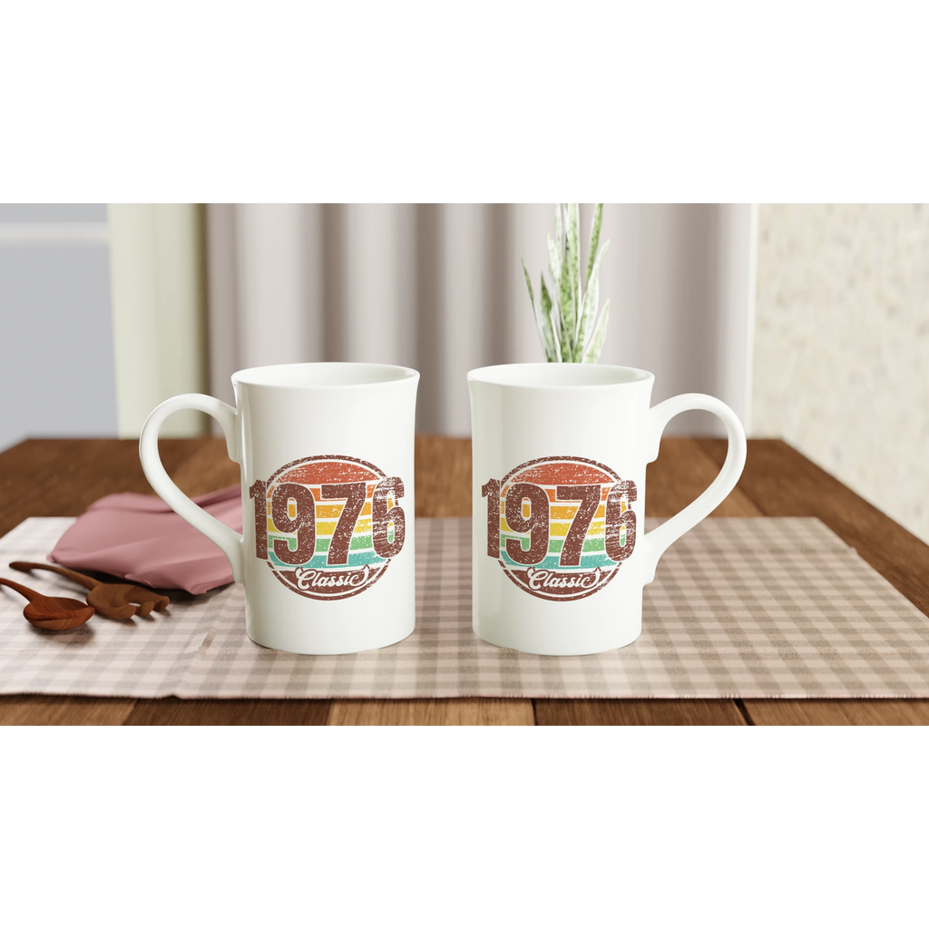 Personalised - 1976 Classic - White 10oz Porcelain Slim Mug Personalised Porcelain Mug Globally Fulfilled