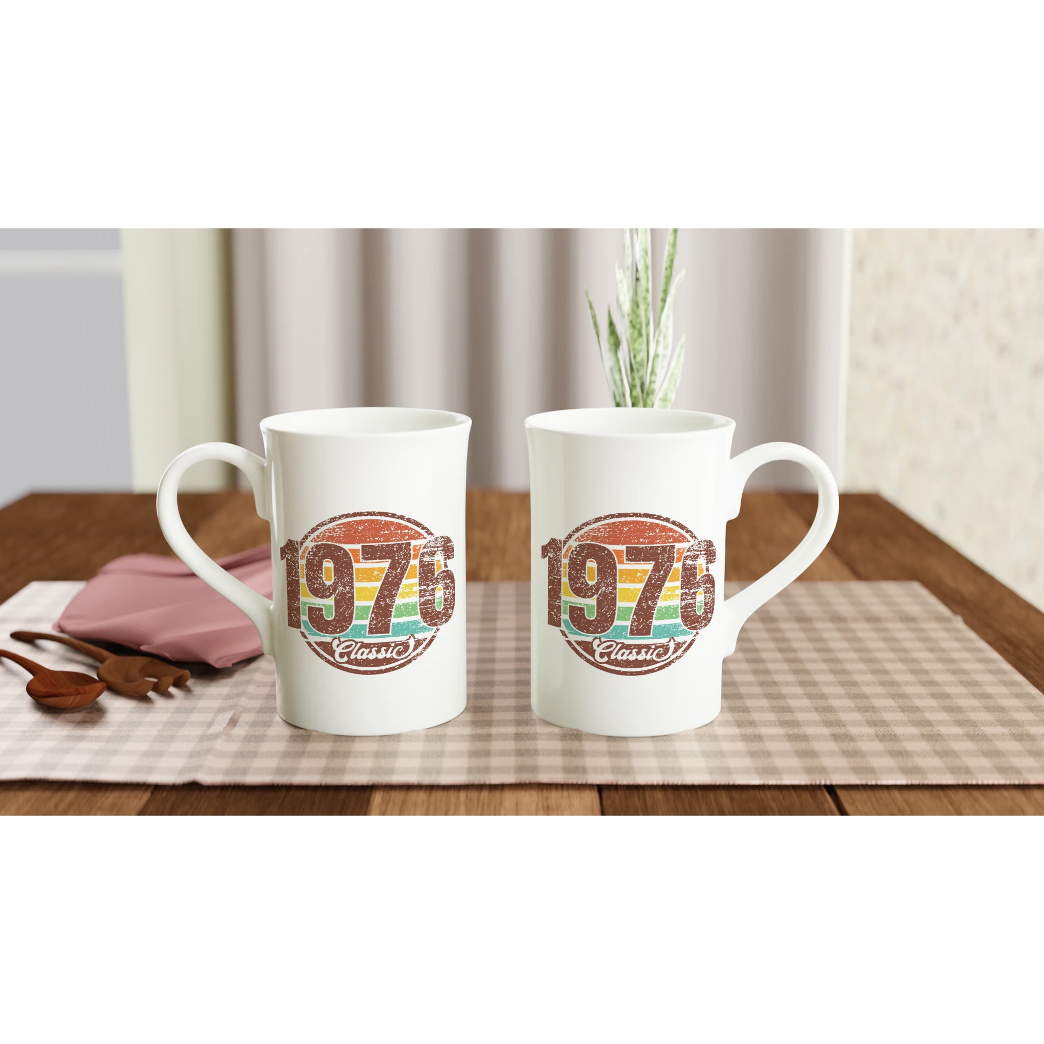 Personalised - 1976 Classic - White 10oz Porcelain Slim Mug Personalised Porcelain Mug Globally Fulfilled
