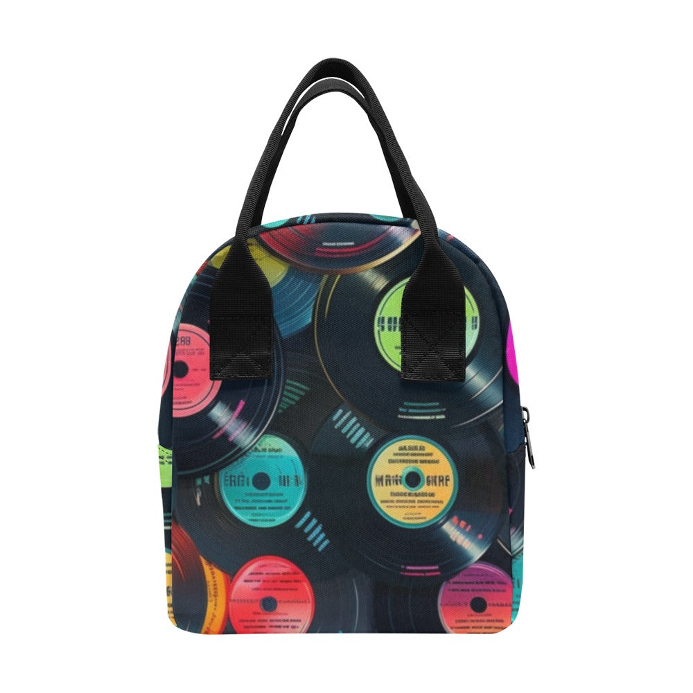 Retro Vinyl Records - Zipper Lunch Bag Zipper Lunch Bag Printed Offshore