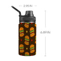 Burgers Kids Water Bottle with Chug Lid (12 oz) One Size Kids Water Bottle with Chug Lid Food Printed Offshore