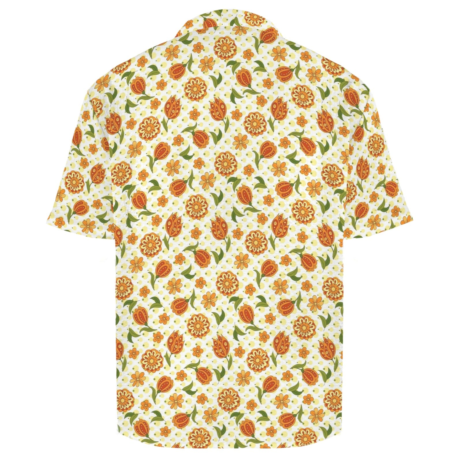 Graphic Floral Men's Crinkle Hawaiian Shirt