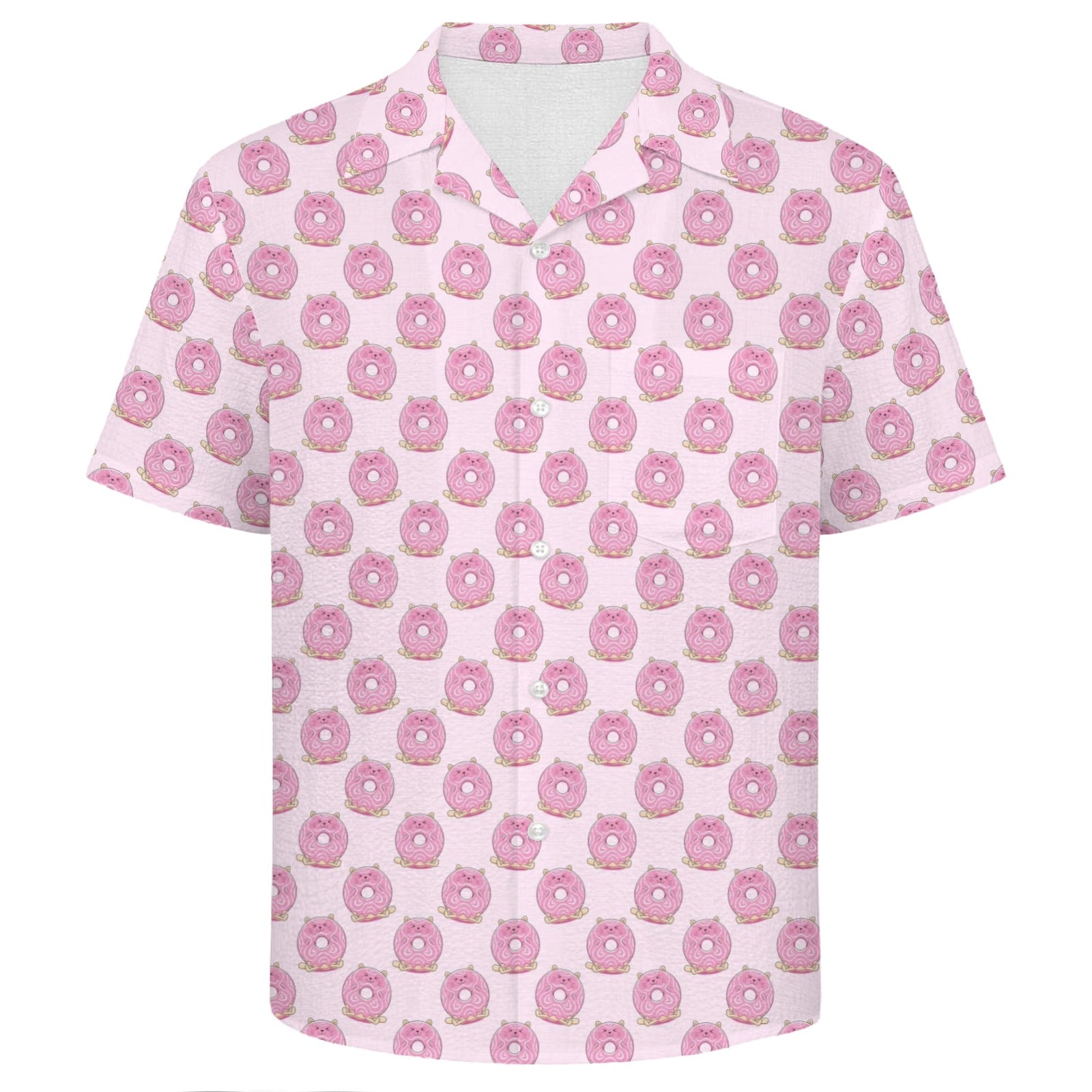 Cat Doughnuts Men's Crinkle Hawaiian Shirt