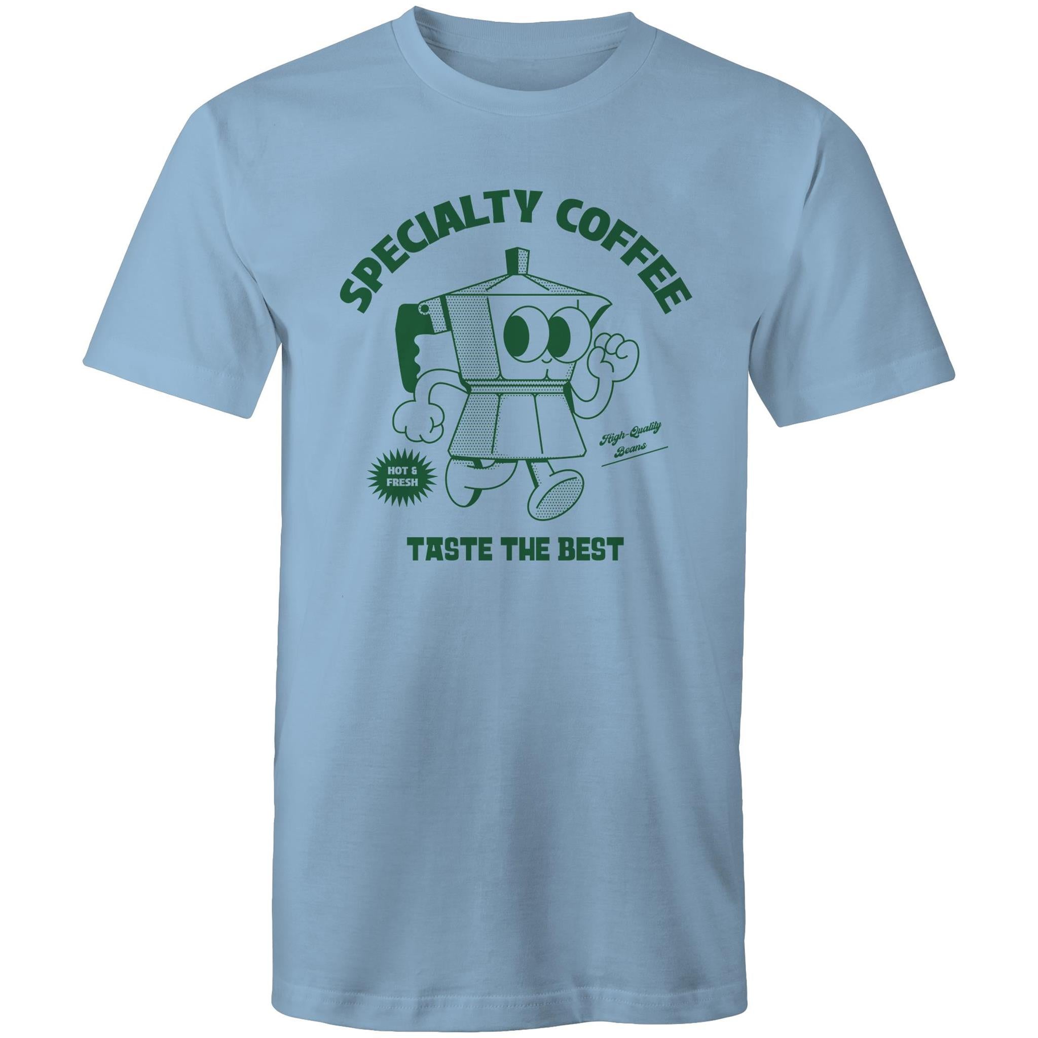 Specialty Coffee - Mens T-Shirt Carolina Blue Mens T-shirt Coffee Printed In Australia