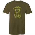 Alien Abduction - Mens T-Shirt Army Green Mens T-shirt Printed In Australia Sci Fi