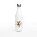 Groovy Music - White 17oz Stainless Steel Water Bottle Default Title White Water Bottle Globally Fulfilled Music Retro