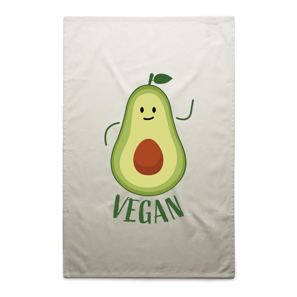 Vegan Avocado - AS Colour Tea Towel Cream One Size Tea Towel Food Printed In Australia