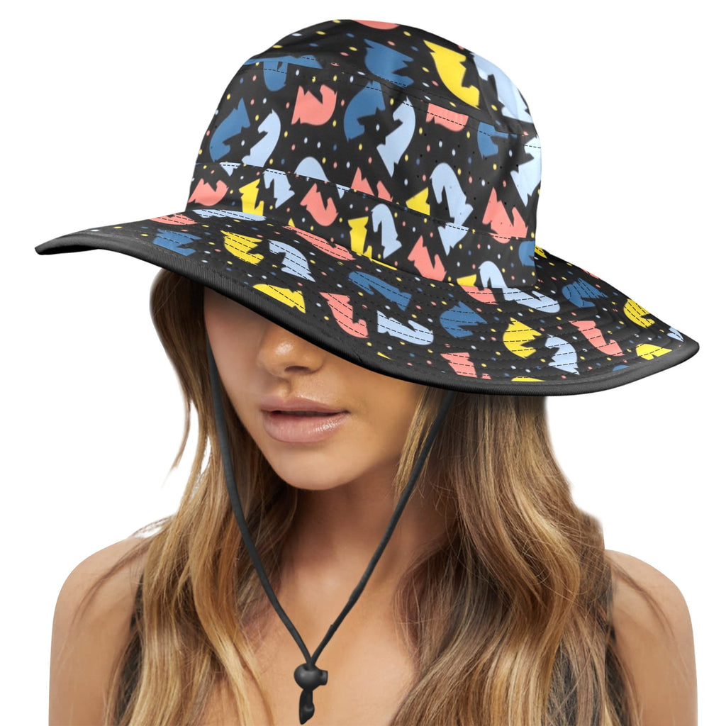 Colourful Chess Wide Brim Bucket Hat Wide Brim Bucket Hat Chess Games Printed Offshore