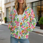 Bright Painted Topical Women's Full-Zip Hoodie