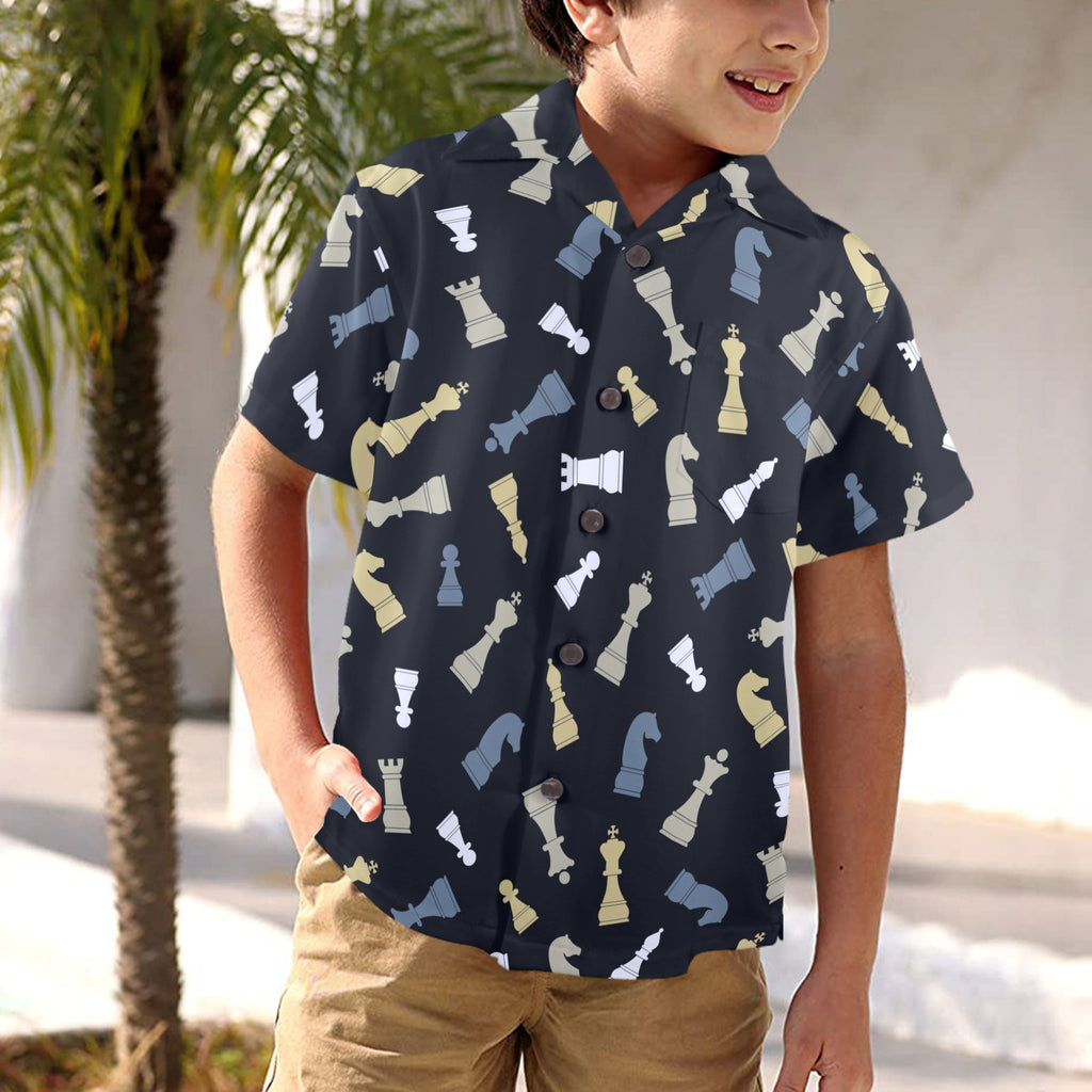 Chess Pattern - Junior Kids Hawaiian Shirt