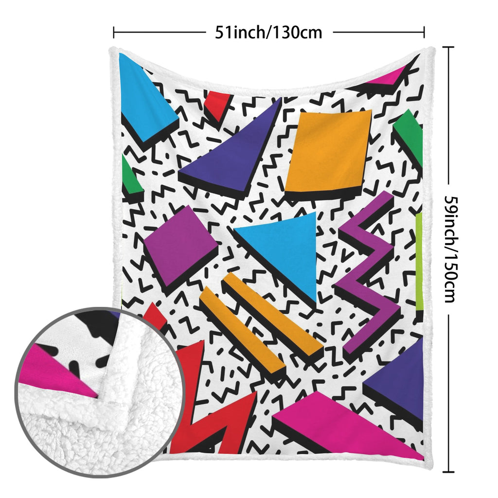 Graphic 80's - Double-Layer Fleece Blanket 51"x59"
