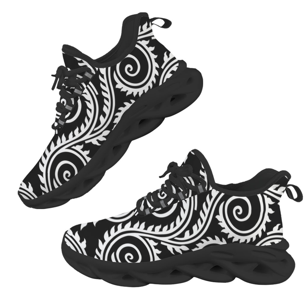 Black And White Swirl Women's Twisted Sole Sneakers