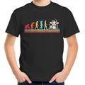 Drummer Evolution Kid's AS Colour T-Shirt Black Kids Youth T-shirt Music Printed In Australia