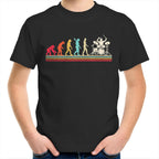 Drummer Evolution - Kids Youth T-Shirt Black Kids Youth T-shirt Music Printed In Australia