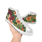 Vintage Hawaiian Floral Women's High Top Canvas Shoes Womens Classic High Top Shoes Plants Printed Offshore