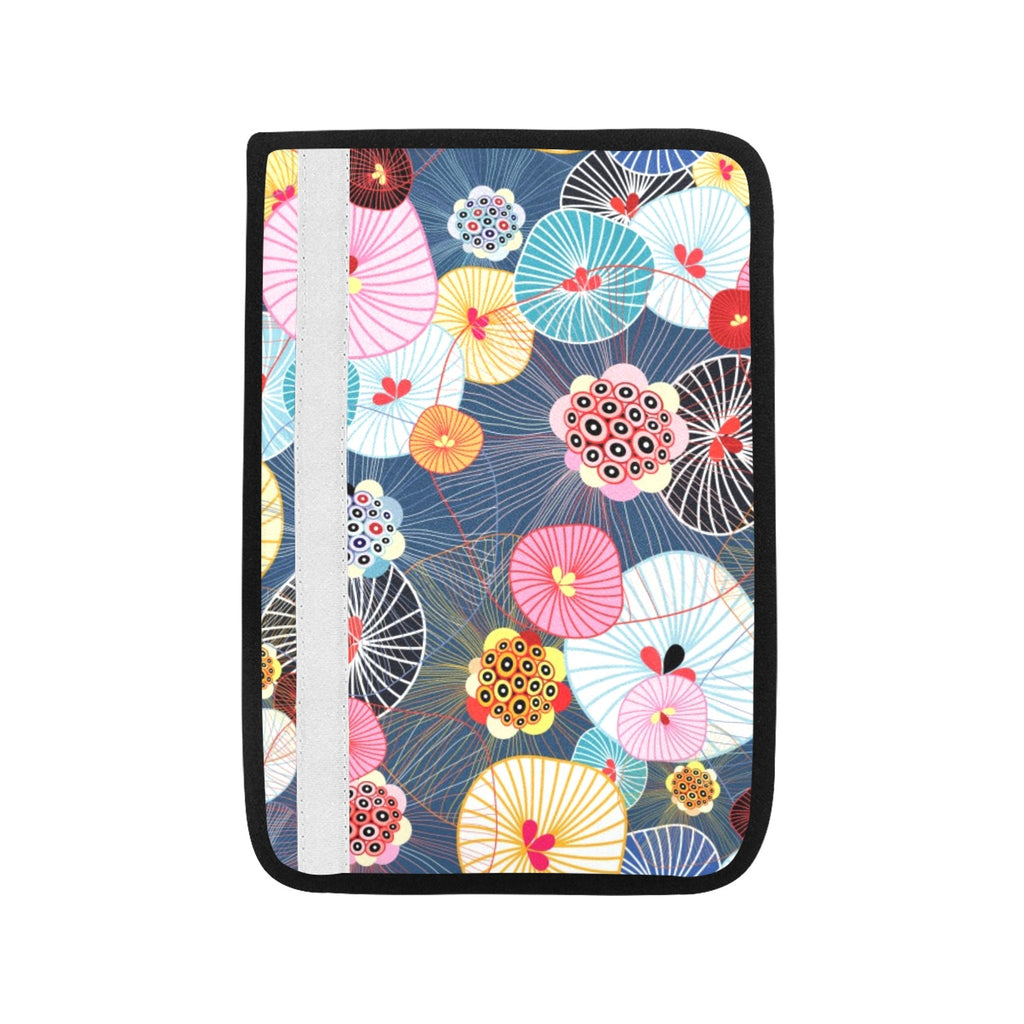 Abstract Floral Car Seat Belt Cover 7''x10'' (Pack of 2) Car Seat Belt Cover 7x10 (Pack of 2) Plants Printed Offshore