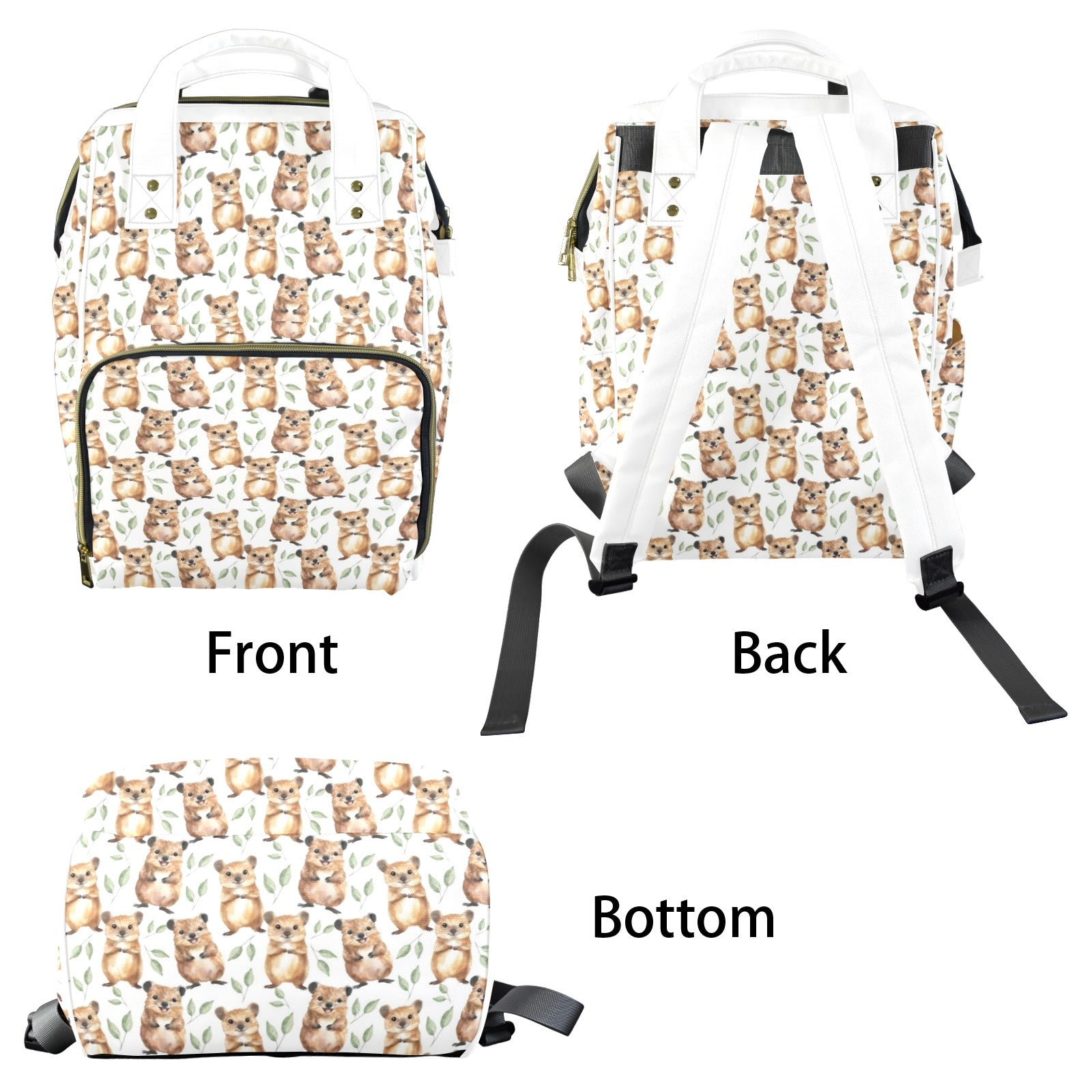 Quokkas Multi-Function Backpack, Nappy / Diaper Bag Multi-function Backpack, Nappy / Diaper Bag animal Australia Printed Offshore