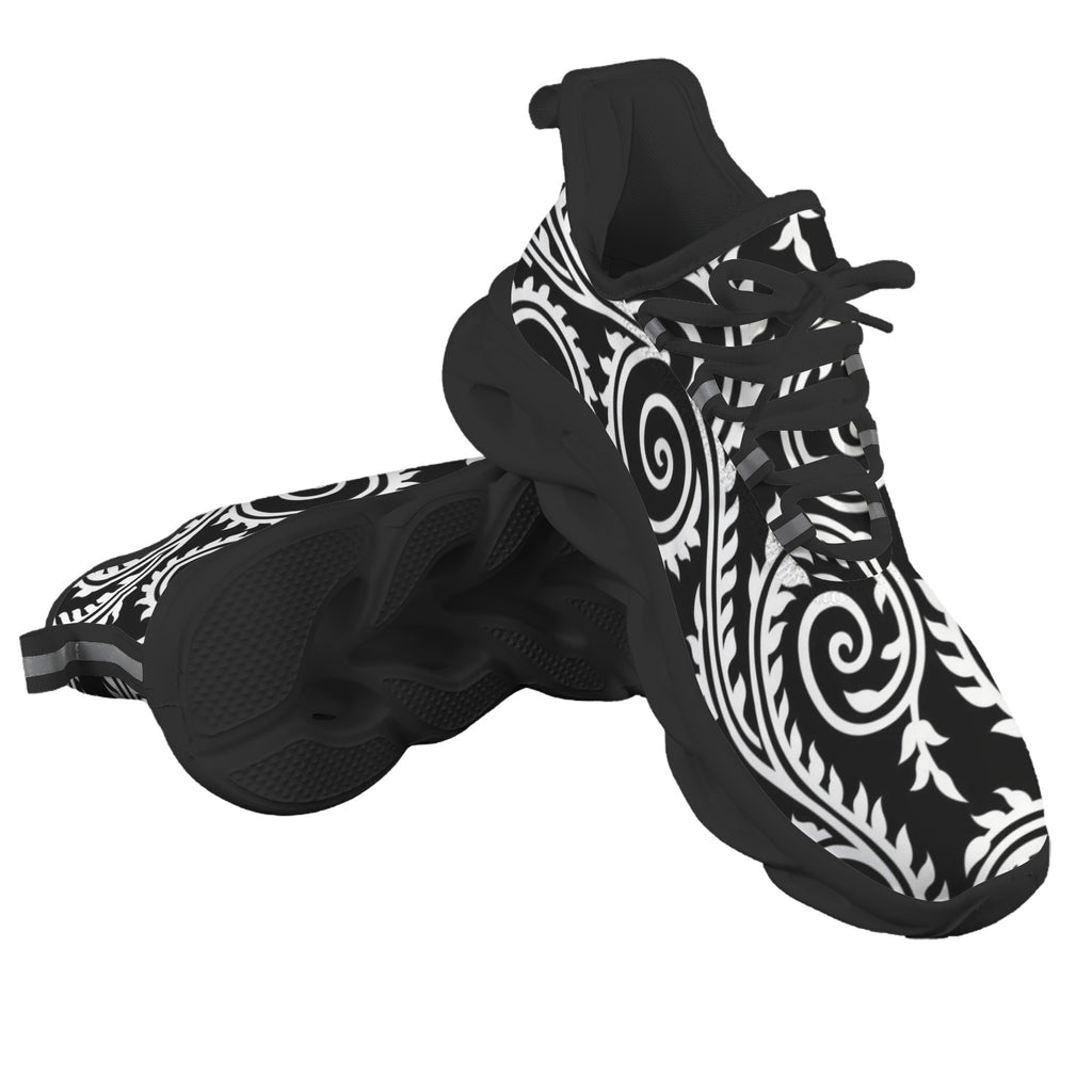 Black And White Swirl Men's Twisted Sole Sneakers