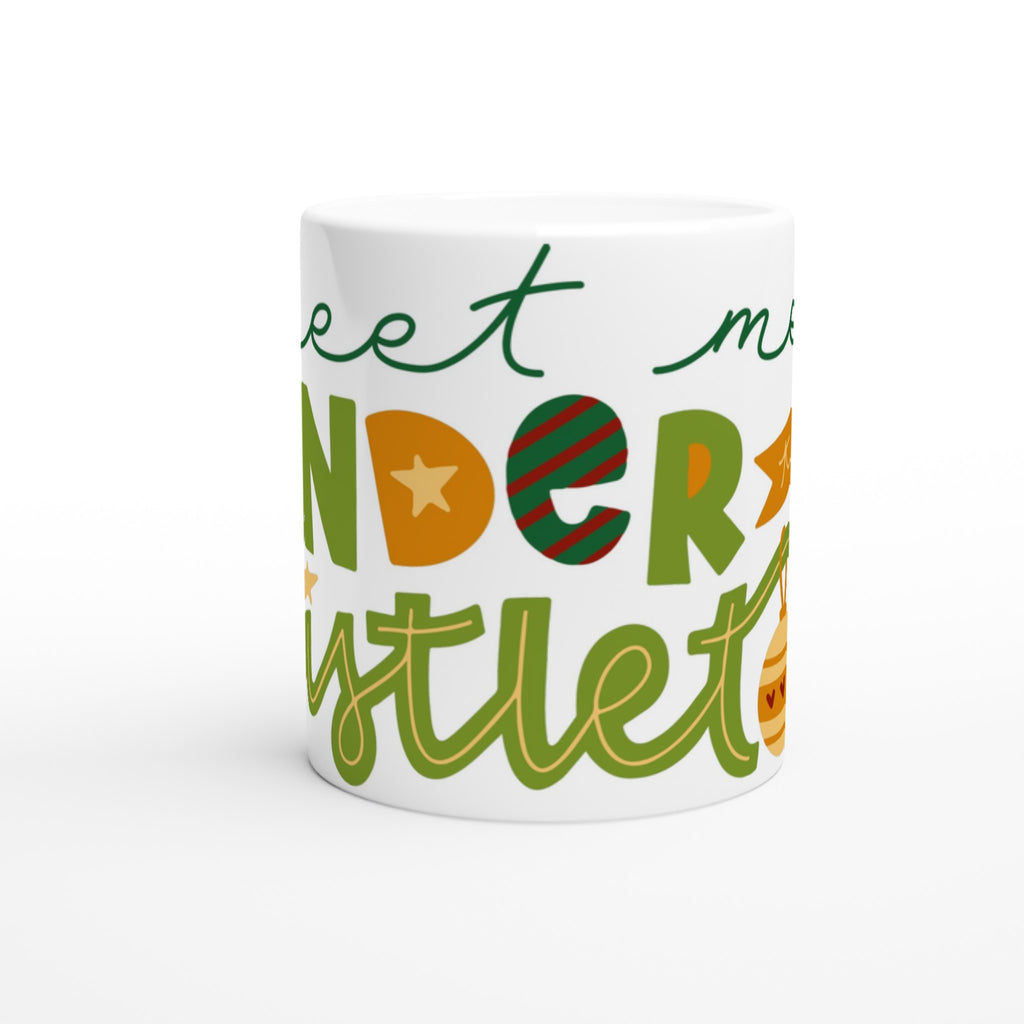 Meet Me Under The Mistletoe - White 11oz Ceramic Mug Christmas Mug Christmas Globally Fulfilled