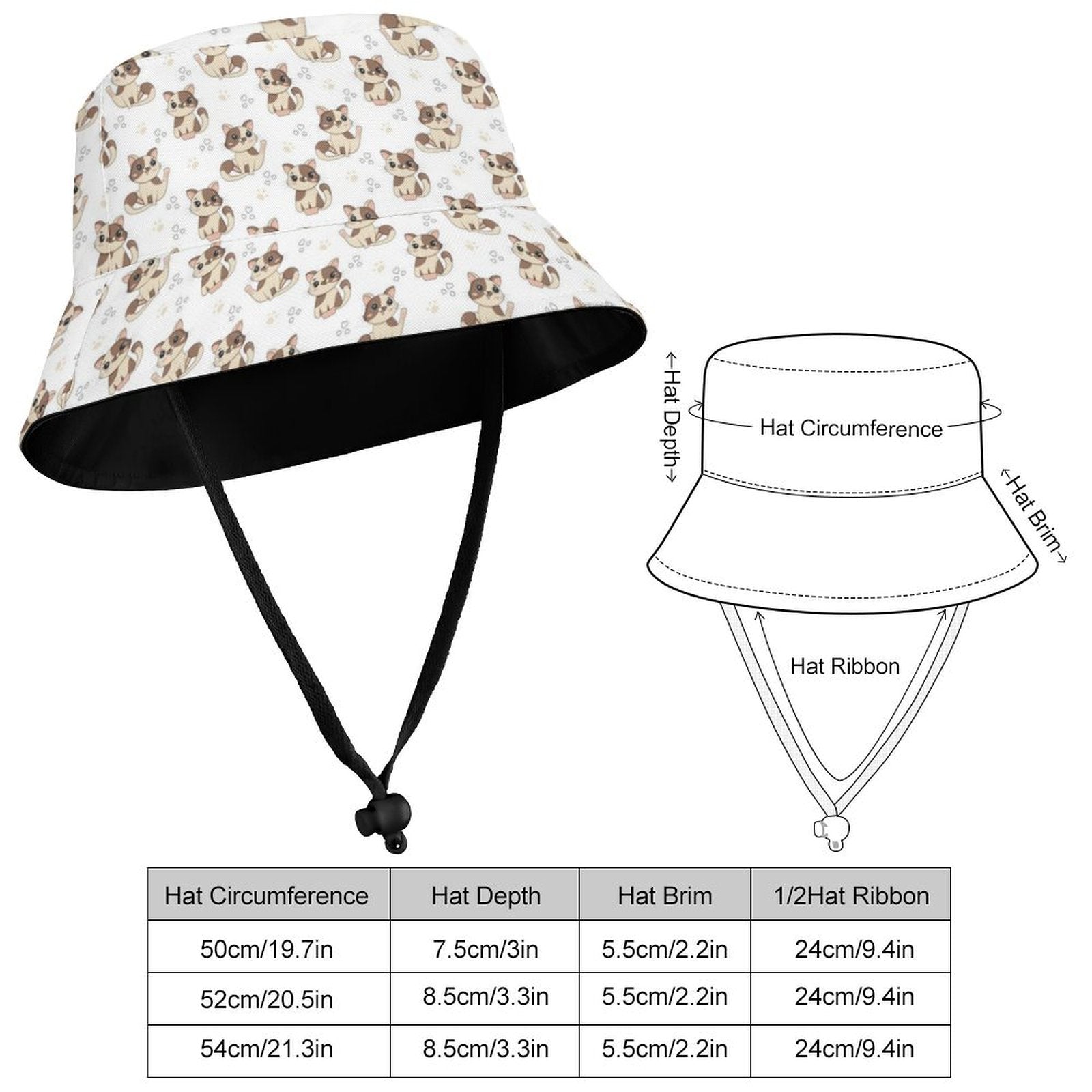 Cheeky Cats Kids Bucket Hat Kids Bucket Hat animal Printed Offshore