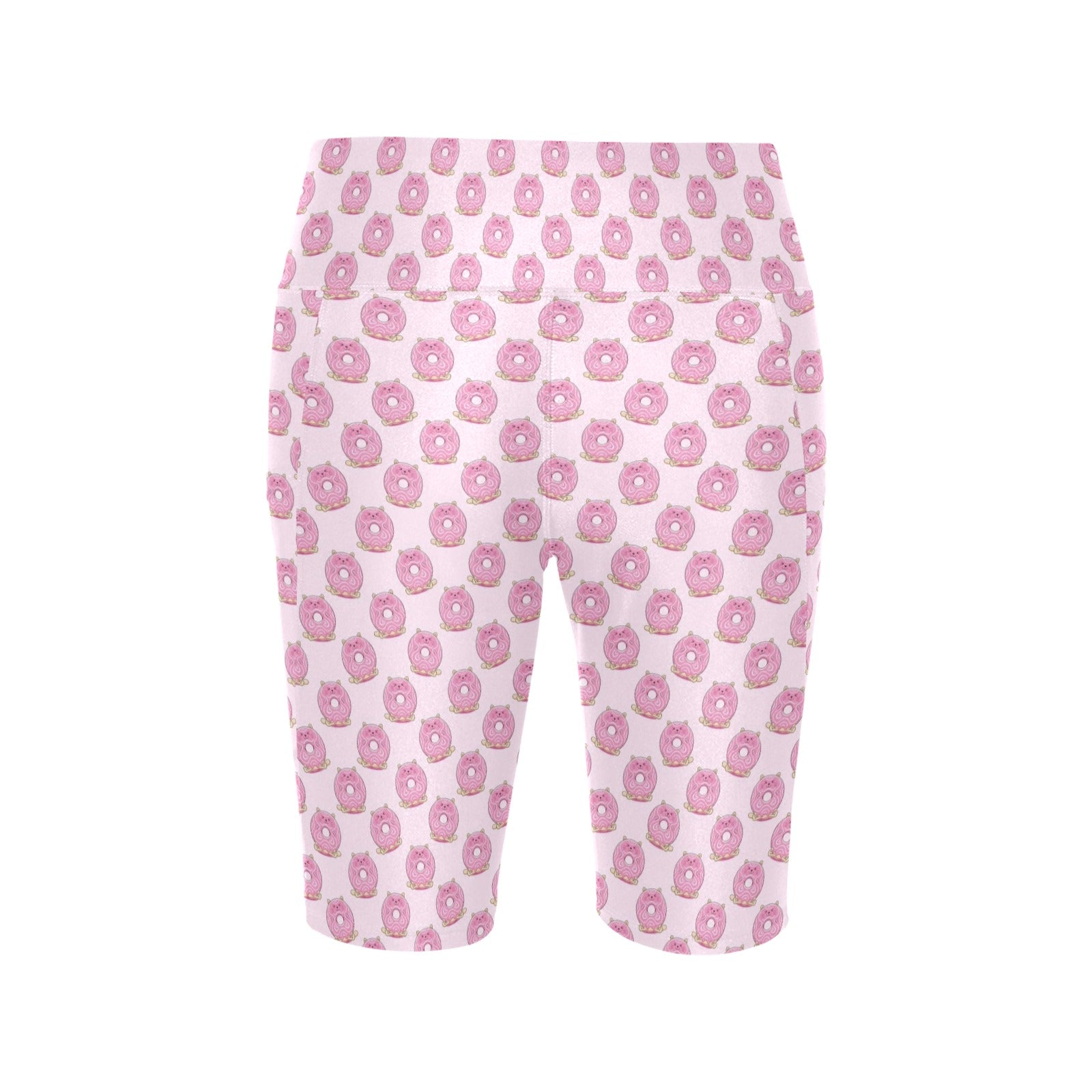 Pink Cat Doughnuts Women's Bike Shorts With Side Pockets