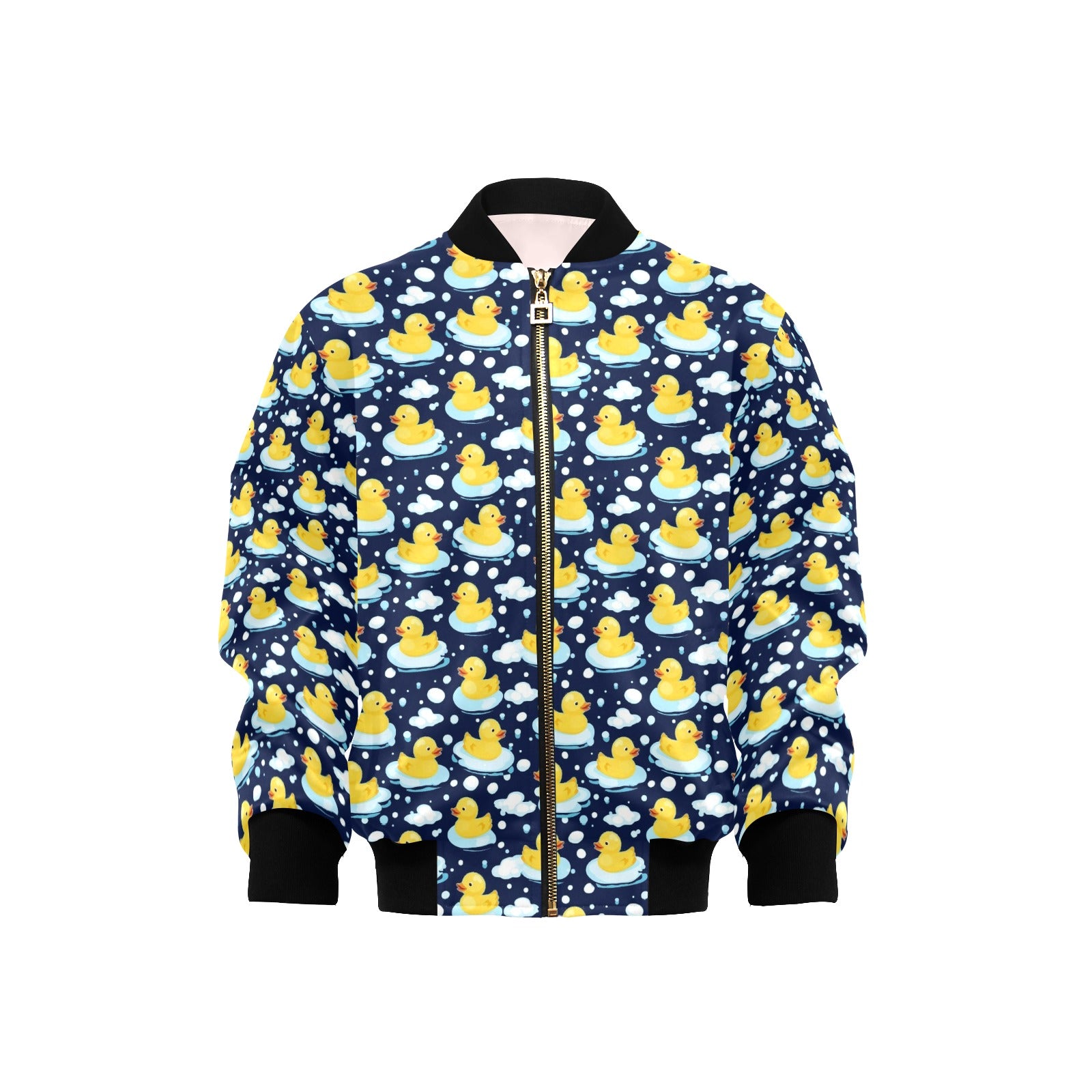 Rubber Ducks On Dark Kids Bomber Jacket