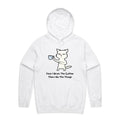 First I Drink The Coffee, Cat Men's AS Colour Hoodie White Mens Hoodie animal Coffee Printed In Australia