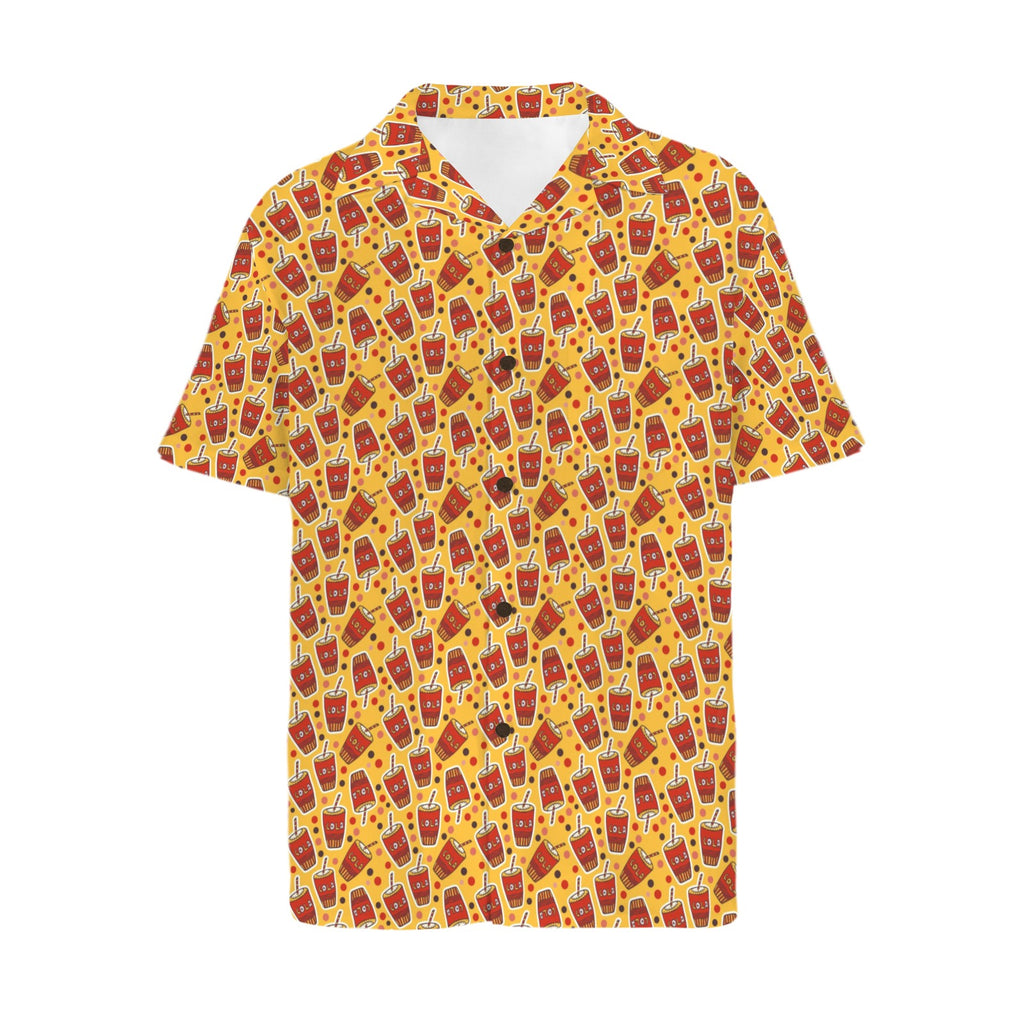 Cola Men's Short Sleeve Hawaiian Shirt Men's Hawaiian Shirt (New) Food Printed Offshore