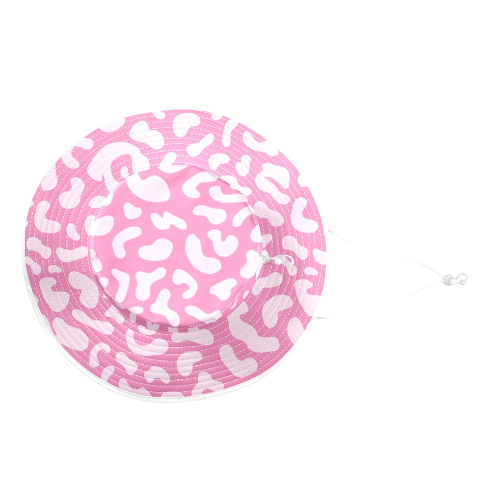 Pink Leopard Wide Brim Bucket Hat Wide Brim Bucket Hat animal Printed Offshore