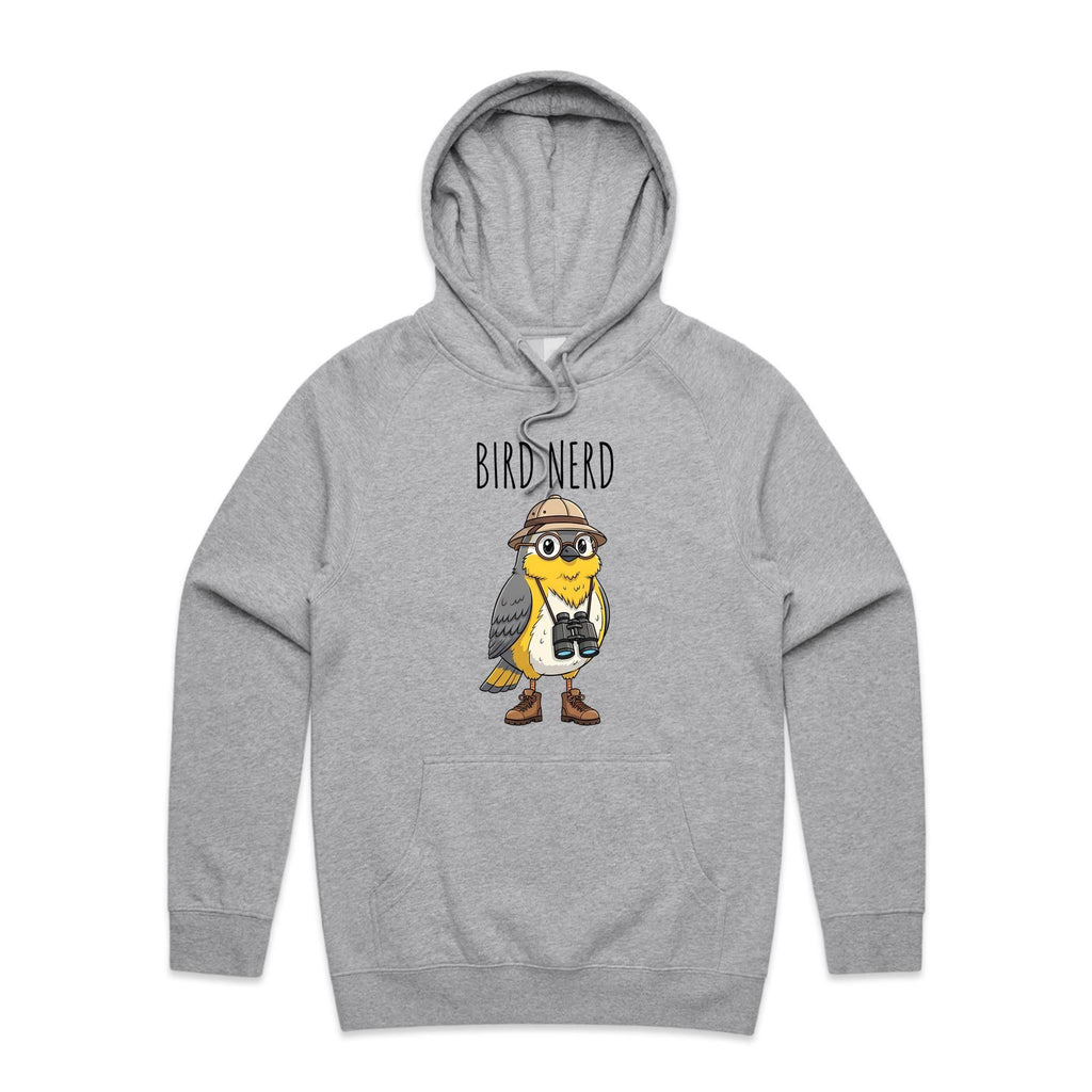 Bird Nerd 2 Men's AS Colour Hoodie Grey Marle Mens Hoodie animal Birds Printed In Australia