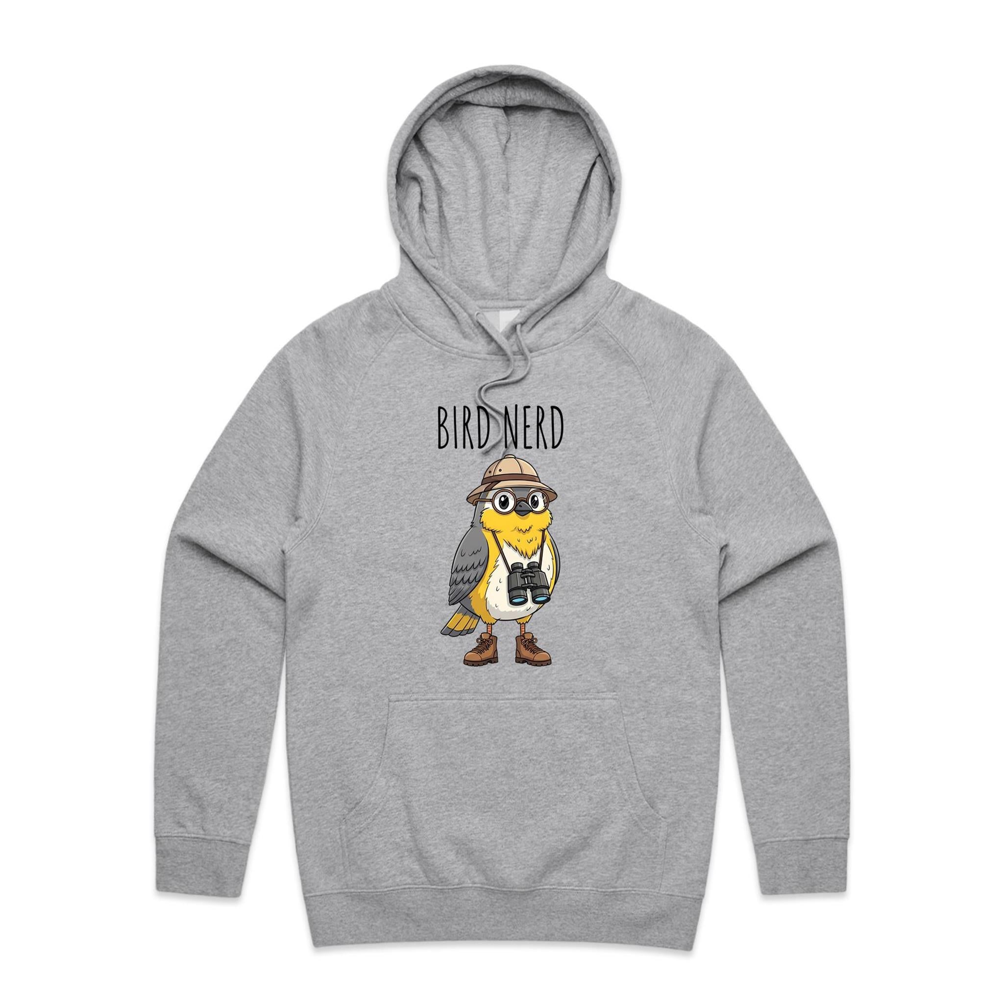 Bird Nerd 2 Men's AS Colour Hoodie Grey Marle Mens Hoodie animal Birds Printed In Australia