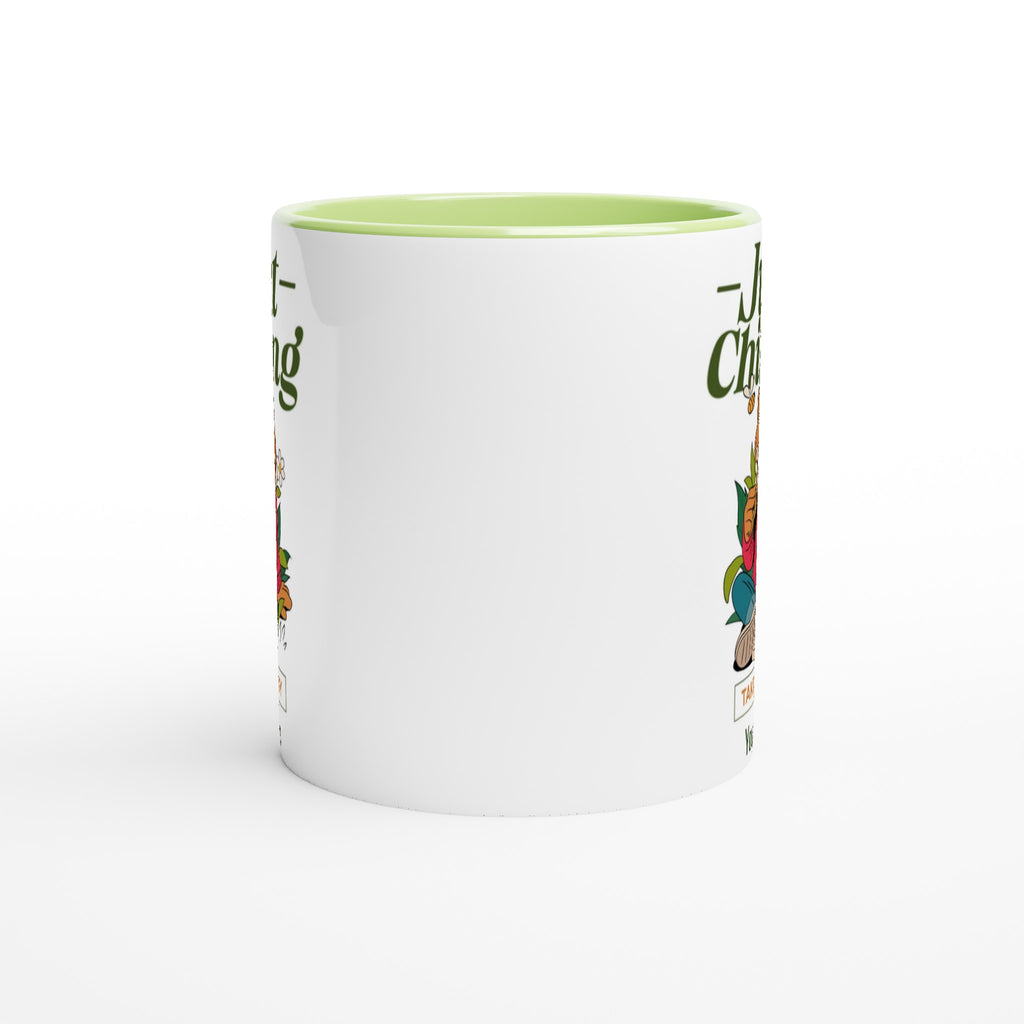 Personalised - Just Chilling - White 11oz Ceramic Mug with Color Inside Personalised 11oz Mug Customise Globally Fulfilled Name Personalise