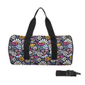 Graphic Flowers On Black Duffle Bag one size Duffle Bag Printed Offshore