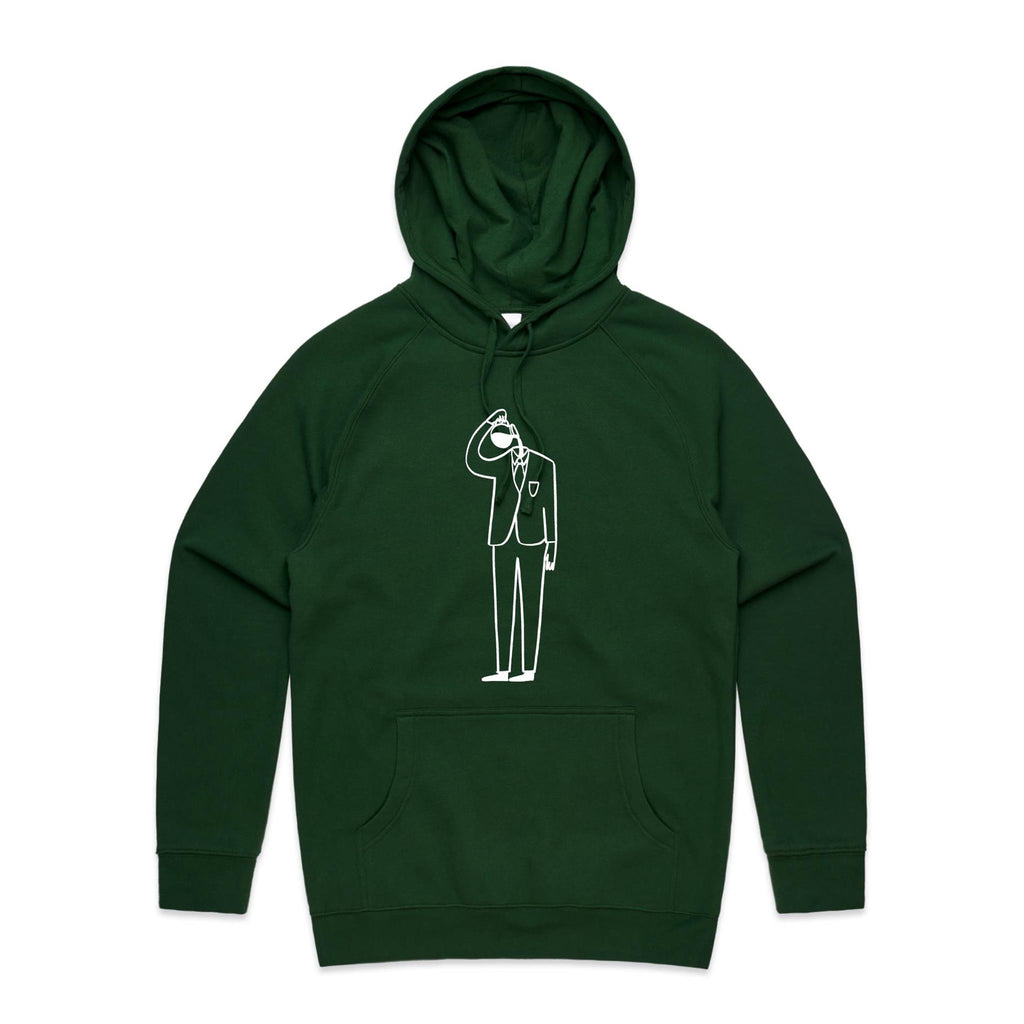 Coffee Brain - Mens Hoodie Forest Green Mens Hoodie Coffee Printed In Australia
