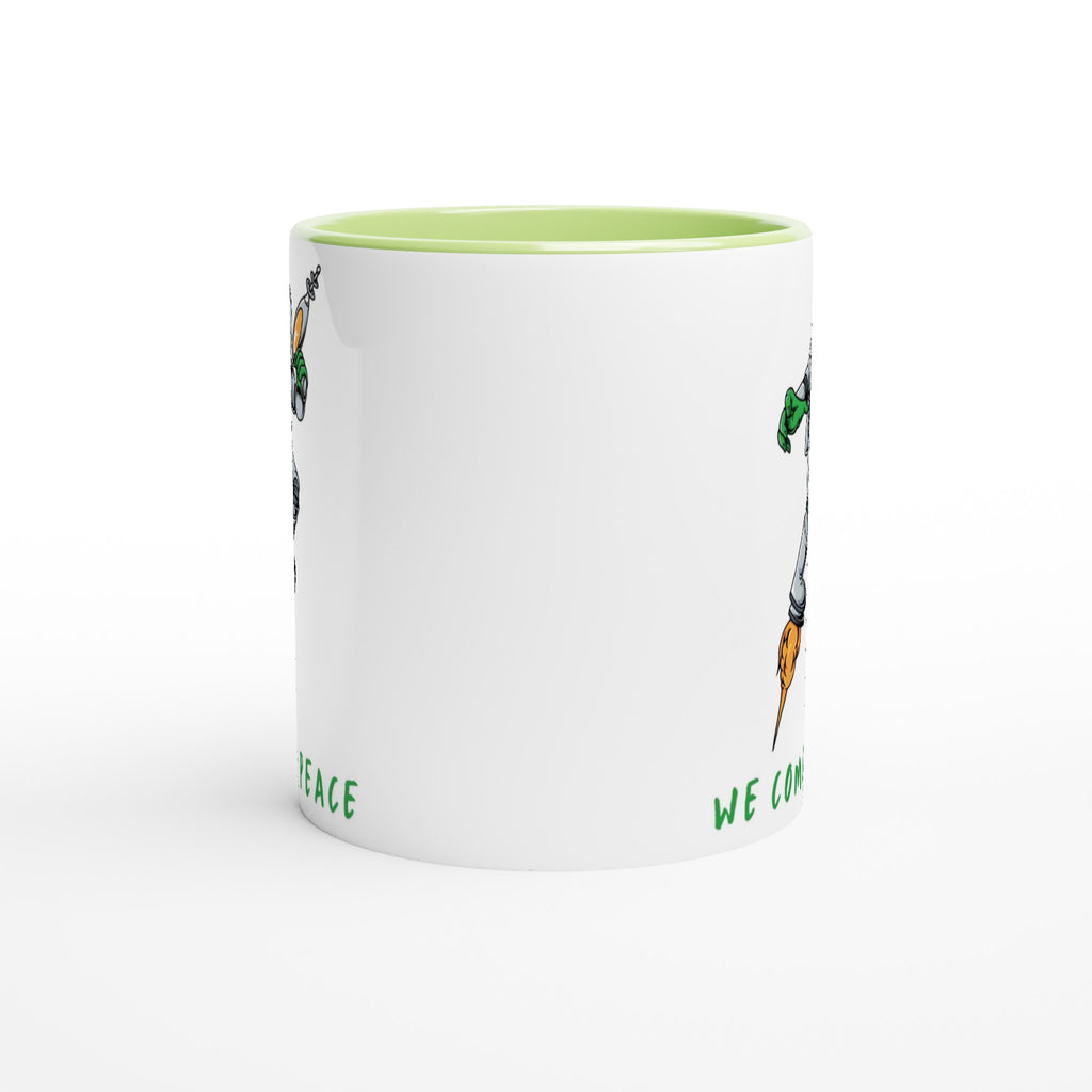 Alien, We Come In Peace - White 11oz Ceramic Mug with Colour Inside Colour 11oz Mug funny Globally Fulfilled Sci Fi