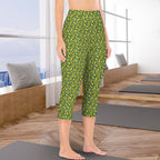 Happy Bananas Women's High Waist Pocket Capri Yoga Leggings Women's High Waist Capri Yoga Leggings Food Printed Offshore