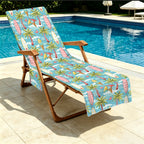 Summer Surf Beach Chair Towel Cover with Side Pockets