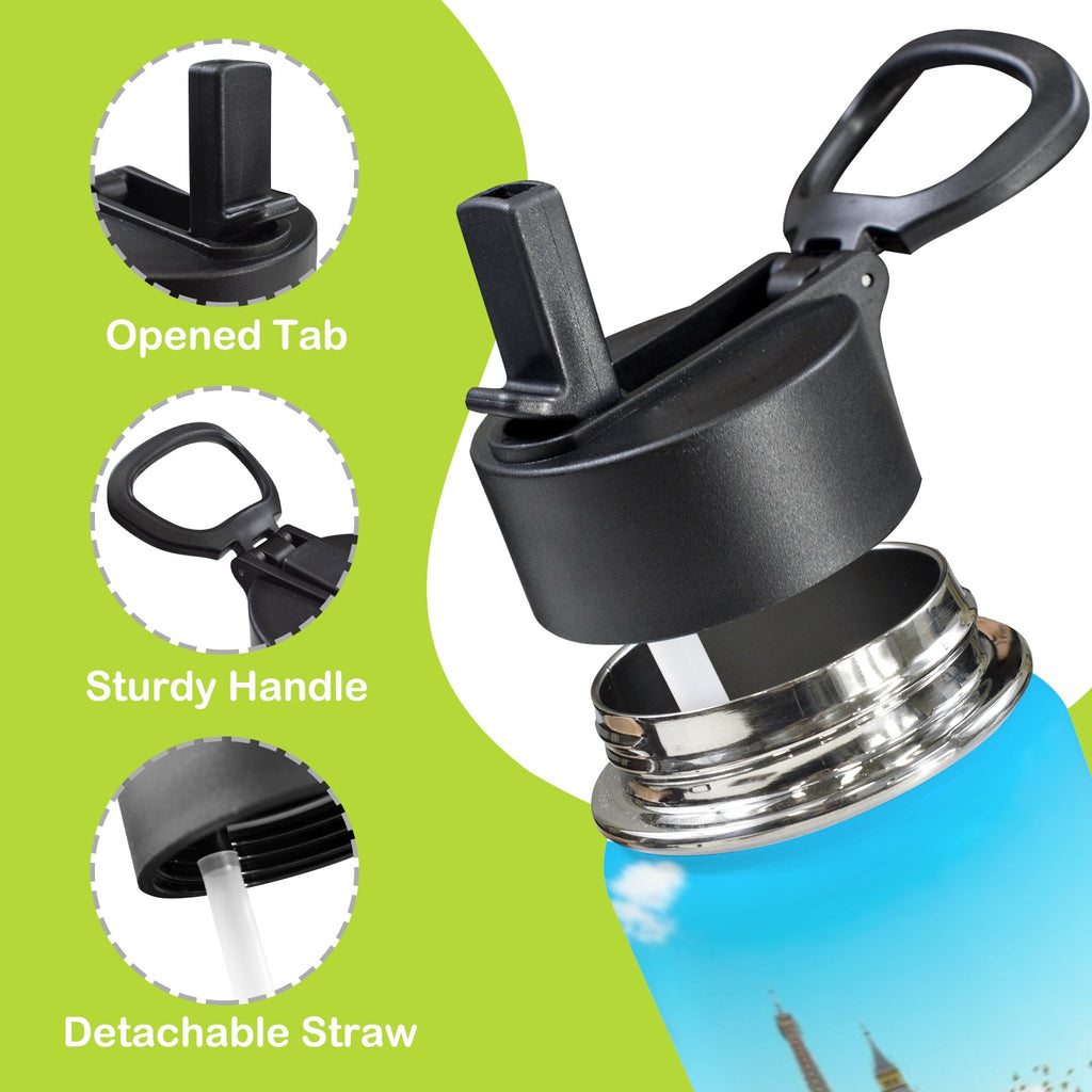 Around The World - 12oz Kids Water Bottle with Straw Lid