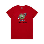 Cell-fie Cell Selfie Women's AS Colour Women's T-shirt Red Womens T-shirt Printed In Australia Science